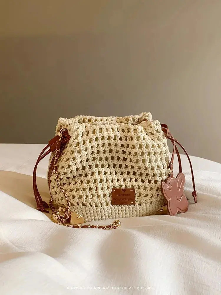 Veloria™ Patchwork Drawstring Cotton Satchel 