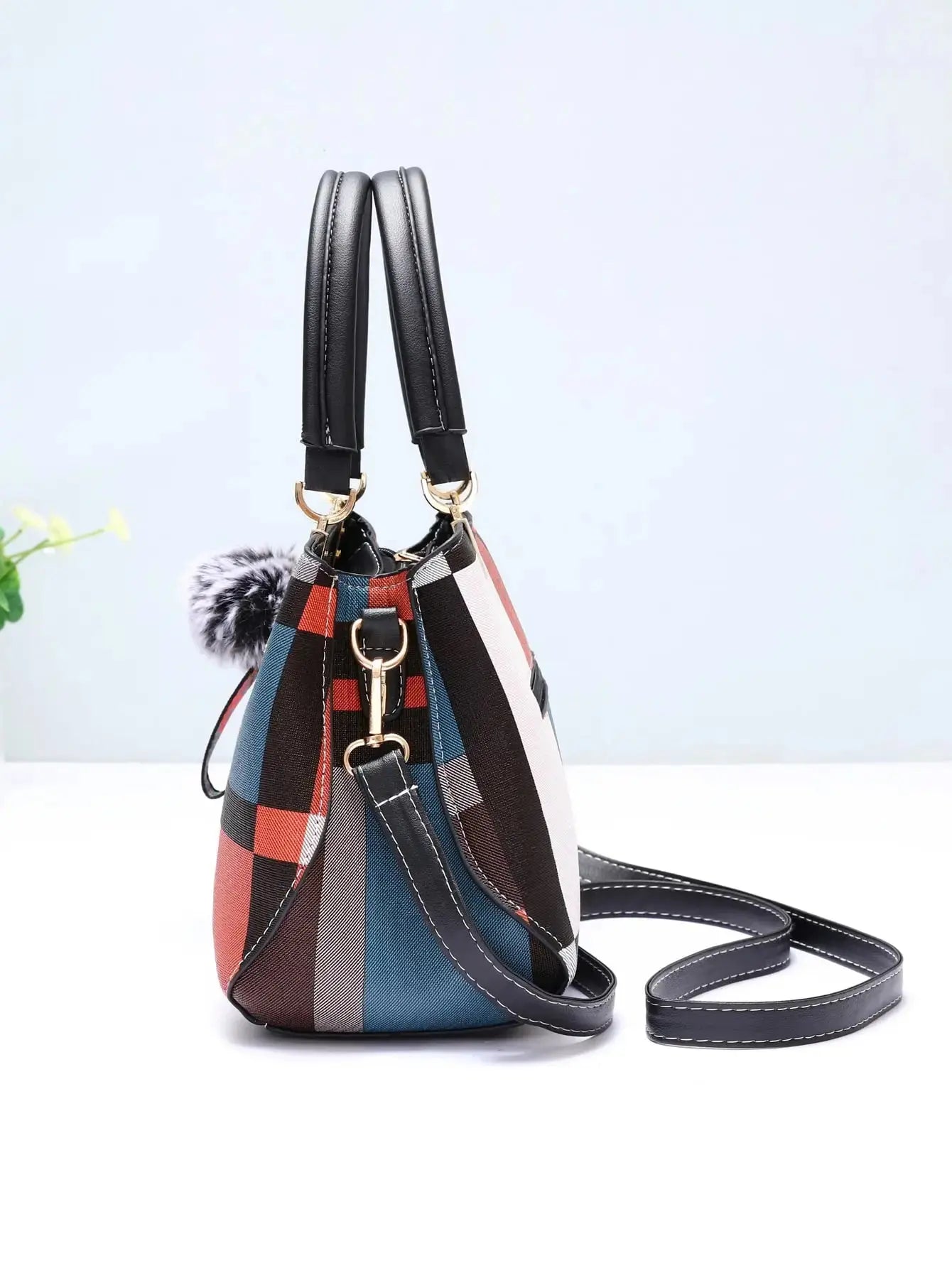 Veloria™ Plaid Business Tote Bag 