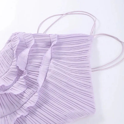 Veloria™ Pleated Halter Neck Maxi Dress 