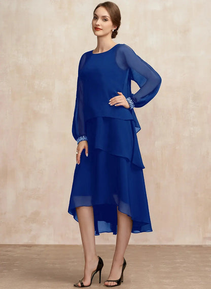 Veloria™ Plus Size Petal Sleeve Chiffon Maxi Dress 