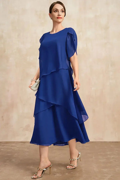 Veloria™ Plus Size Petal Sleeve Chiffon Maxi Dress 