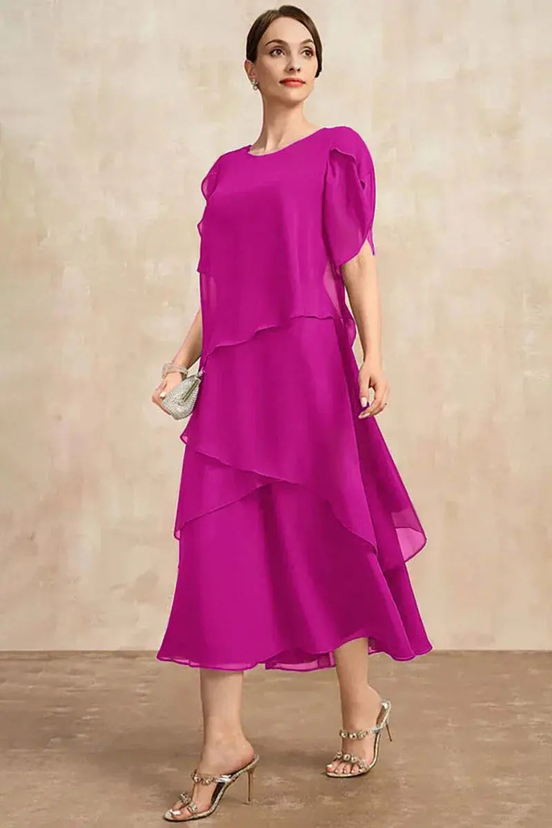 Veloria™ Plus Size Petal Sleeve Chiffon Maxi Dress 