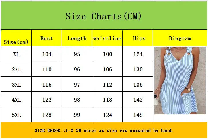 Veloria™ Plus Size Striped V-Neck Pocket Dress 