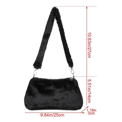 Veloria™ Plush Leopard Shoulder Bag 