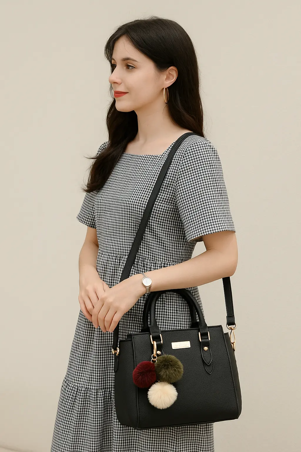 Veloria™ Plush Tassel PU Satchel Bag 