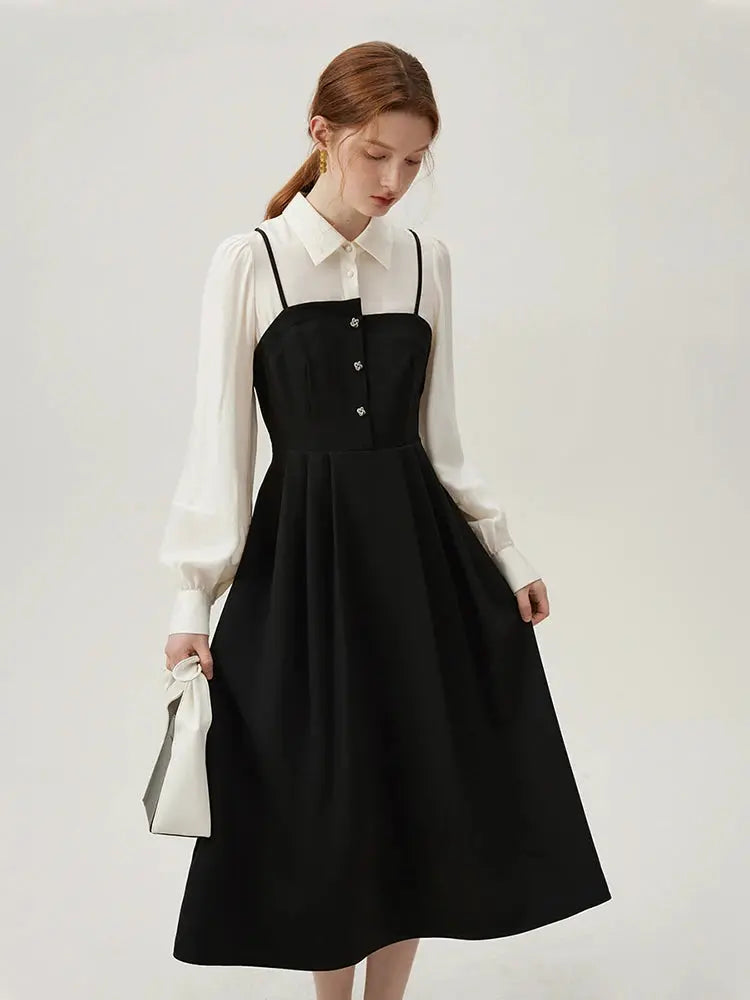 Veloria™ Puff Sleeve Polo Midi Dress 