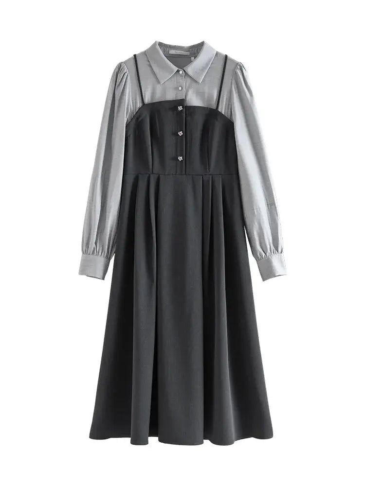 Veloria™ Puff Sleeve Polo Midi Dress 