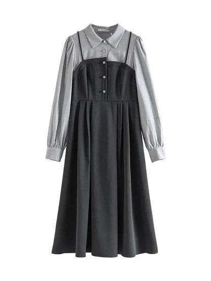 Veloria™ Puff Sleeve Polo Midi Dress 