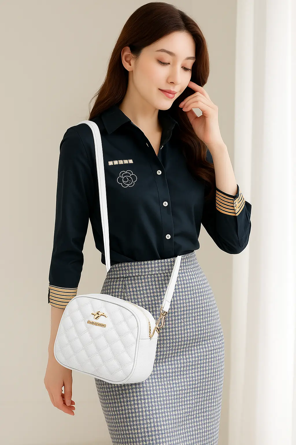 Veloria™ Round PU Messenger Bag 