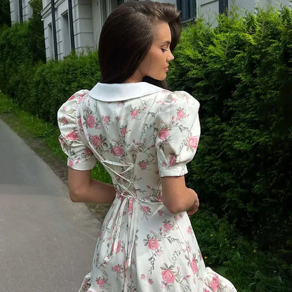 Veloria™ Ruffled Puff Sleeve Mini Dress 