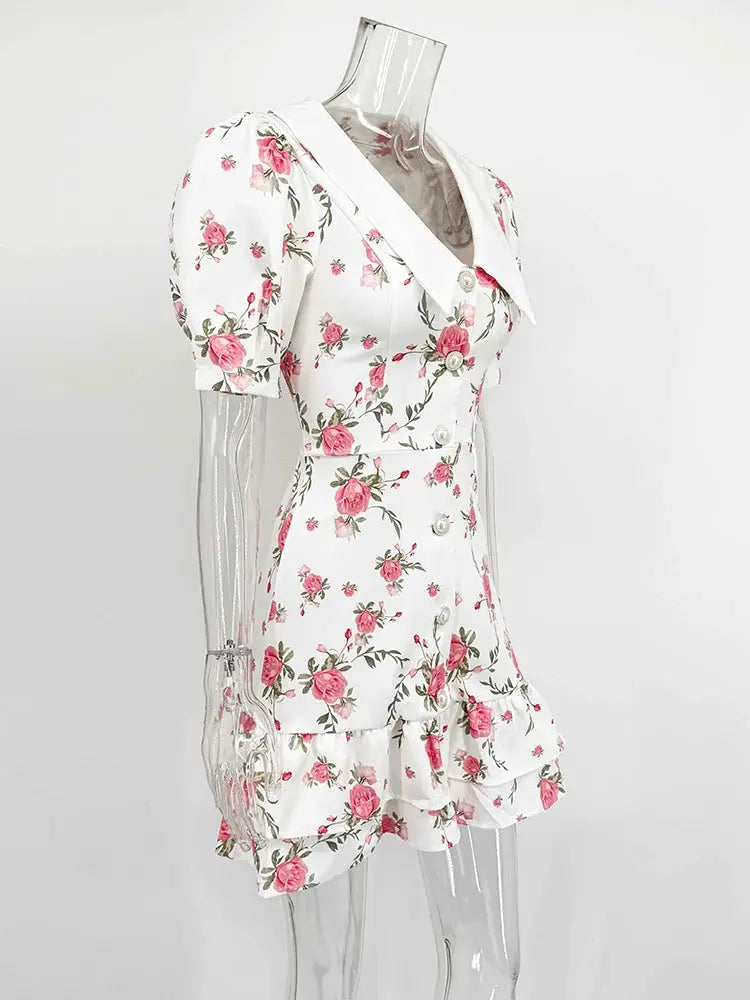 Veloria™ Ruffled Puff Sleeve Mini Dress 