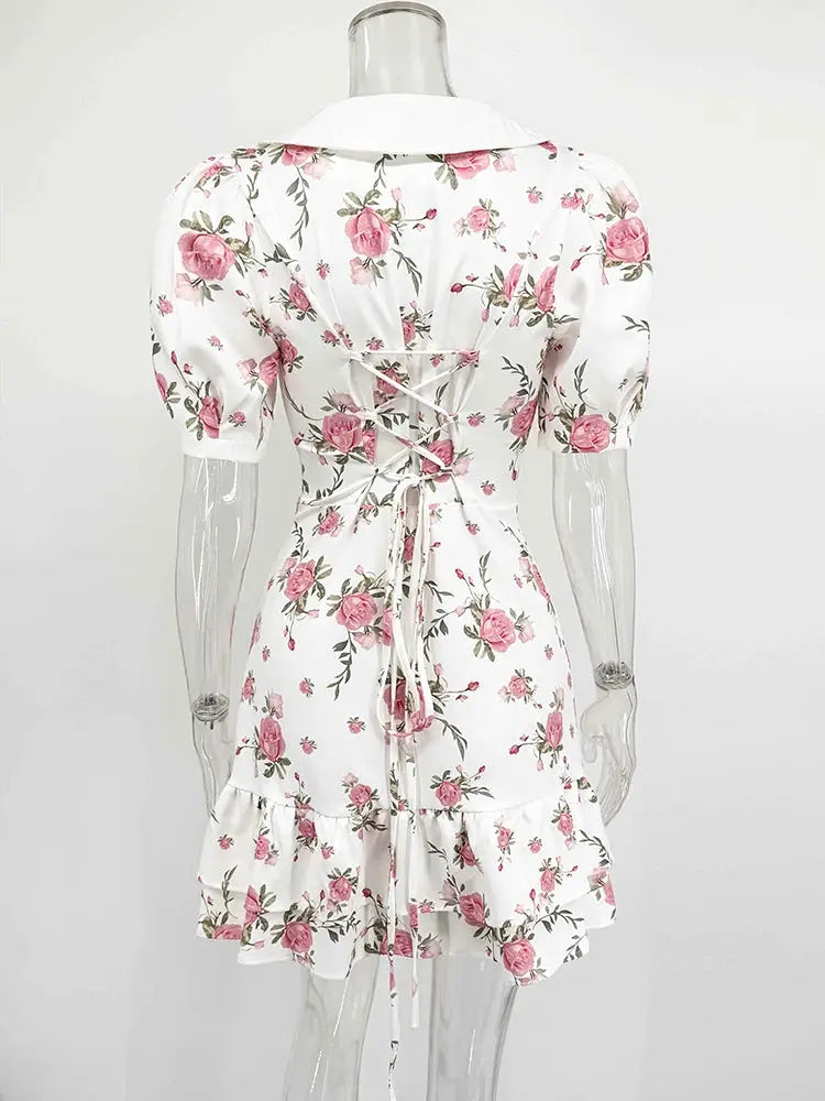 Veloria™ Ruffled Puff Sleeve Mini Dress 