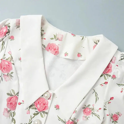 Veloria™ Ruffled Puff Sleeve Mini Dress 