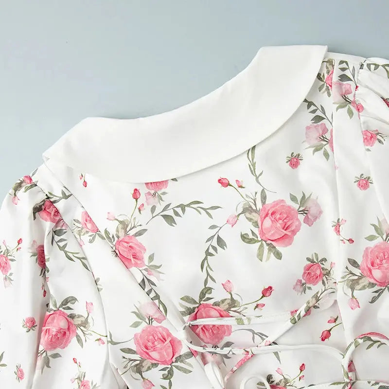 Veloria™ Ruffled Puff Sleeve Mini Dress 