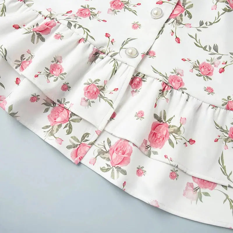 Veloria™ Ruffled Puff Sleeve Mini Dress 