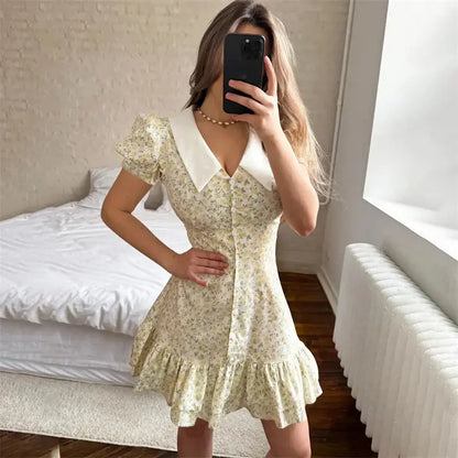 Veloria™ Ruffled Puff Sleeve Mini Dress 