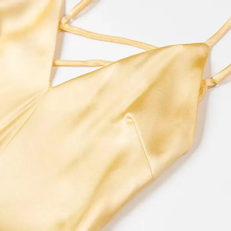 Veloria™ Satin V-Neck Maxi Slip Dress 