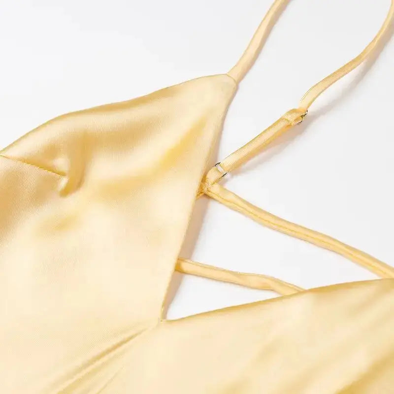 Veloria™ Satin V-Neck Maxi Slip Dress 