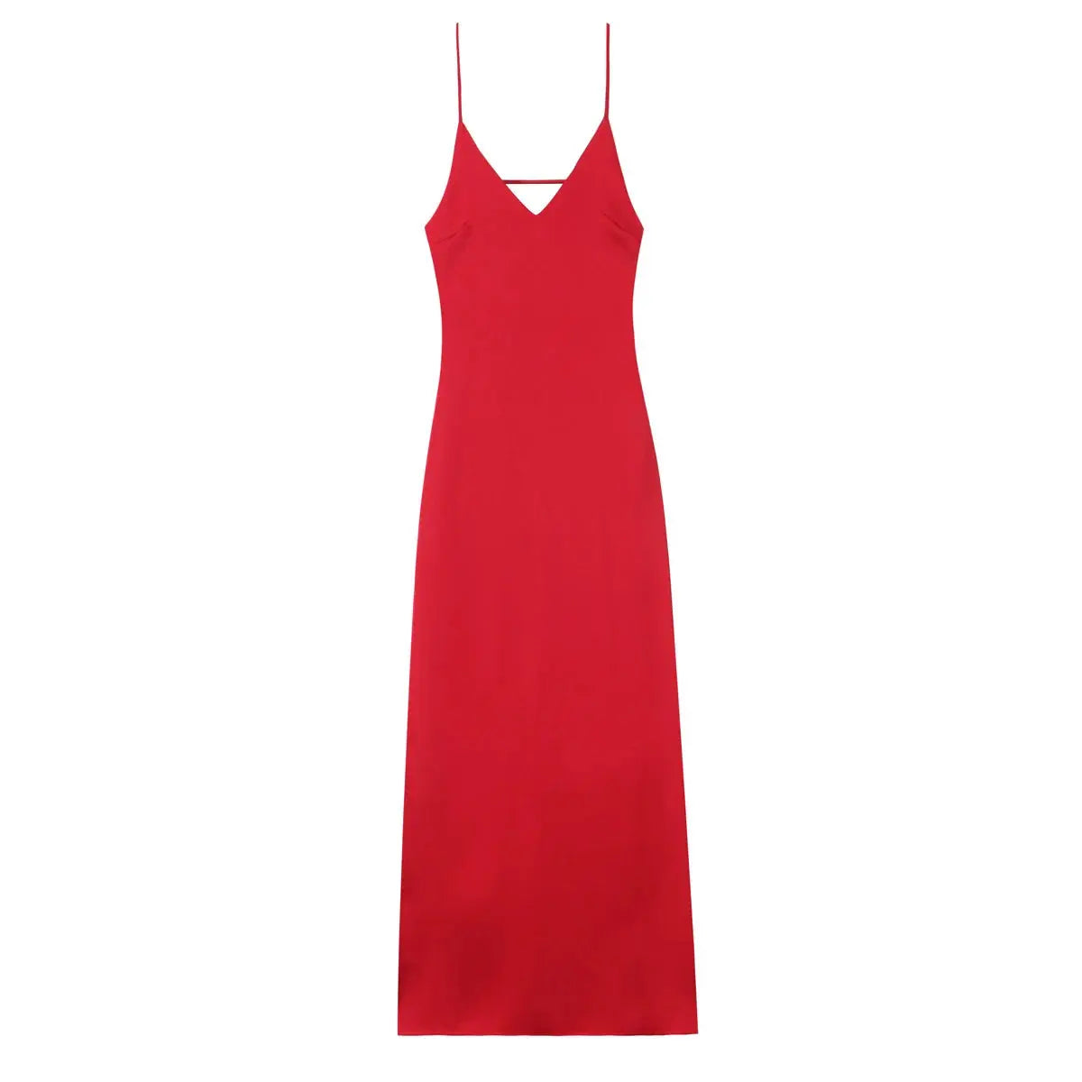 Veloria™ Satin V-Neck Maxi Slip Dress 
