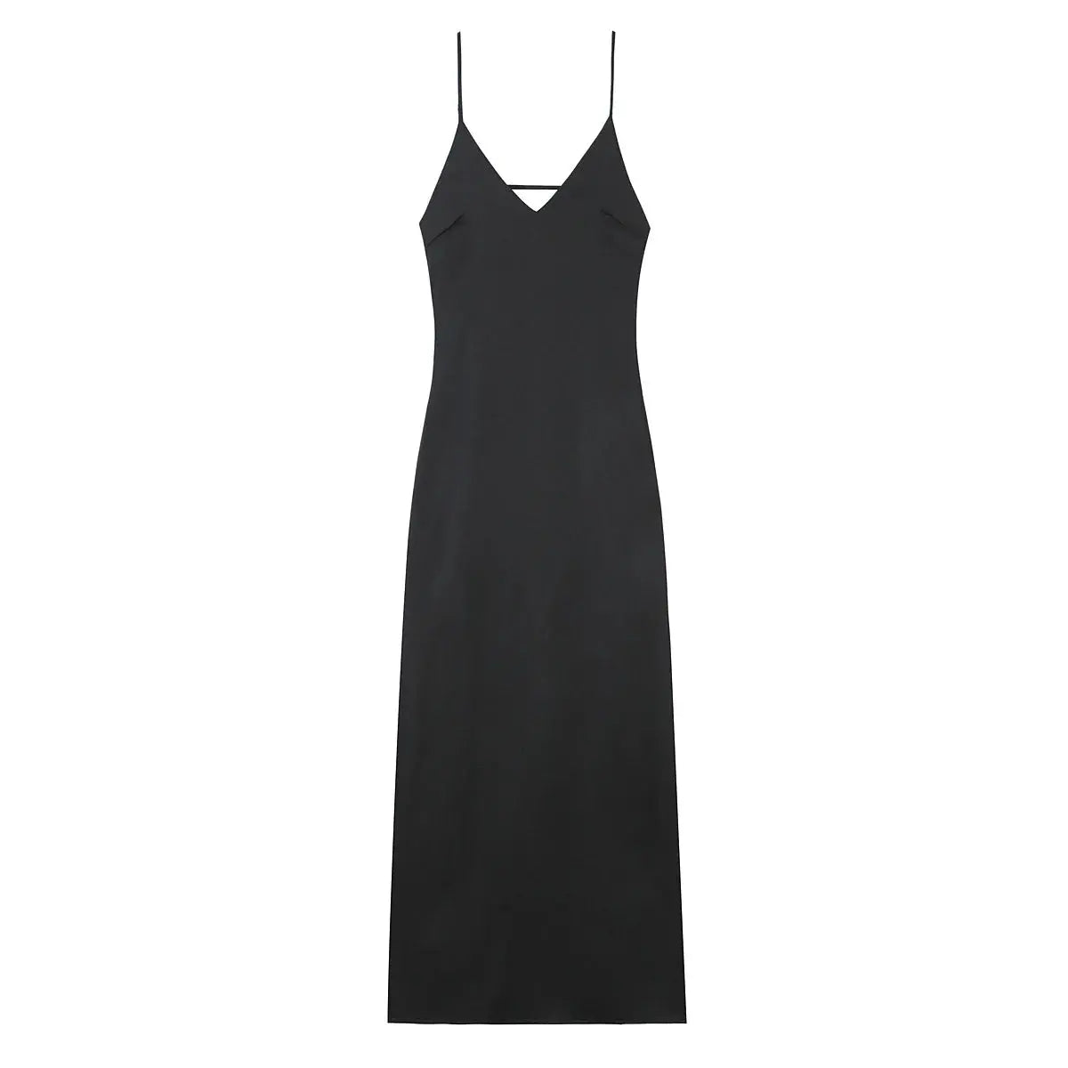 Veloria™ Satin V-Neck Maxi Slip Dress 