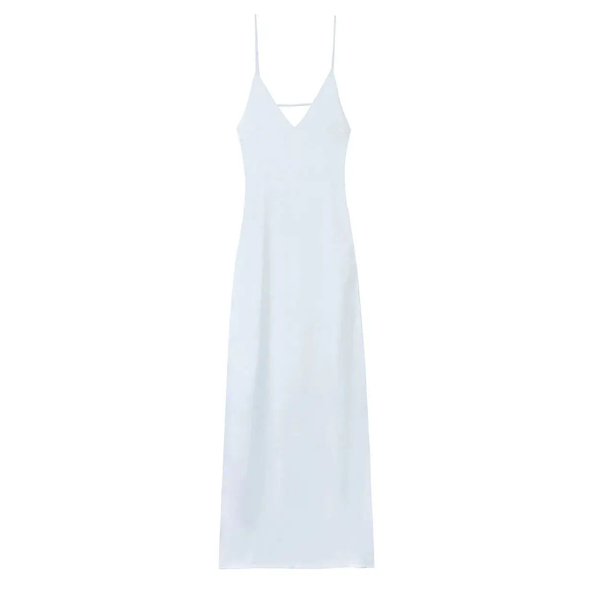 Veloria™ Satin V-Neck Maxi Slip Dress 