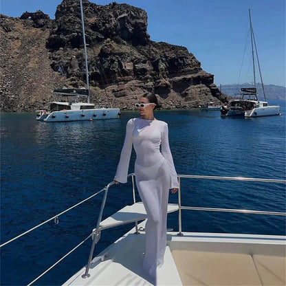 Veloria™ Sheer Backless Maxi Dress 