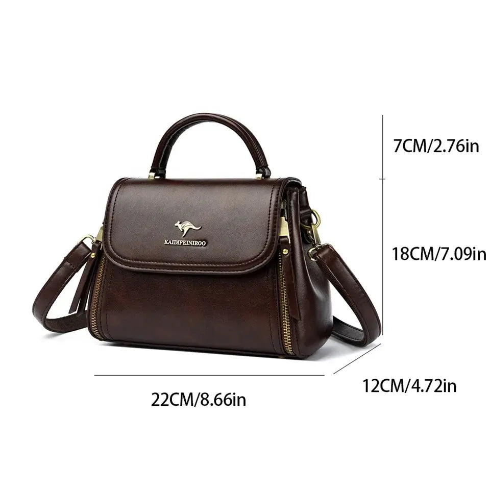 Veloria™ Soft Flap Microfiber Leather Handbag 