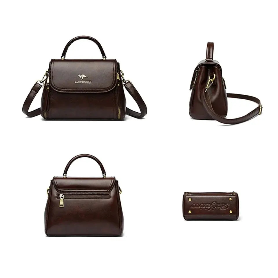 Veloria™ Soft Flap Microfiber Leather Handbag 