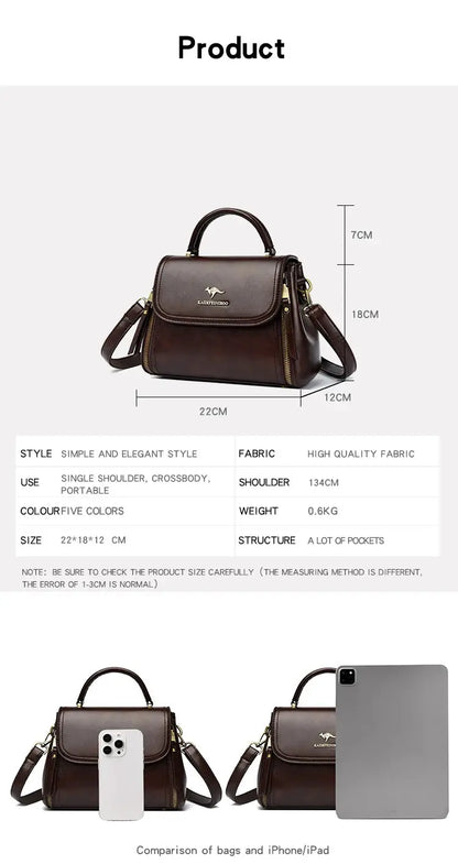 Veloria™ Soft Flap Microfiber Leather Handbag 