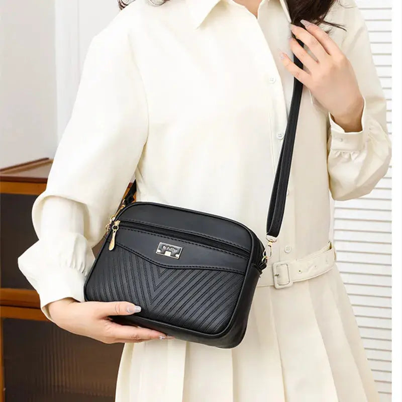 Veloria™ Soft Shell PU Messenger Bag 