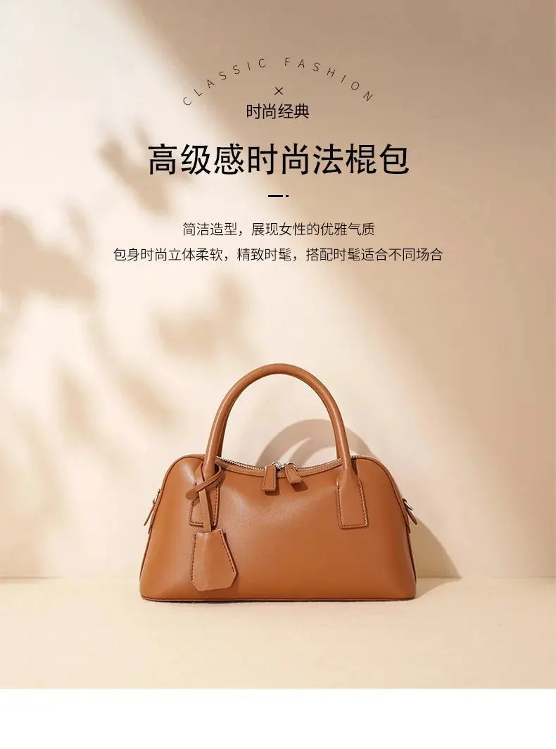 Veloria™ Split Leather Boston Bag 