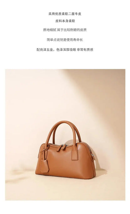 Veloria™ Split Leather Boston Bag 