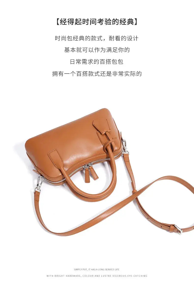 Veloria™ Split Leather Boston Bag 