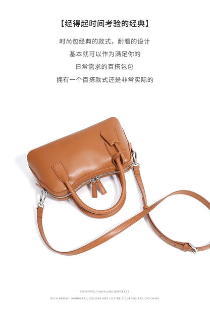 Veloria™ Split Leather Boston Bag 