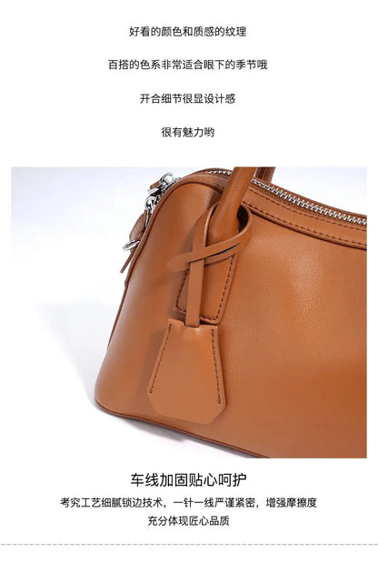 Veloria™ Split Leather Boston Bag 