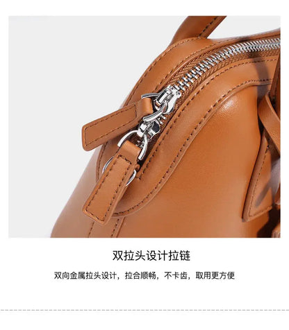 Veloria™ Split Leather Boston Bag 