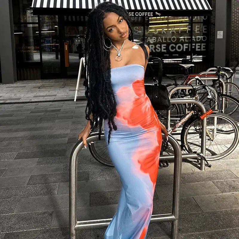 Veloria™ Strapless Printed Maxi Dress 