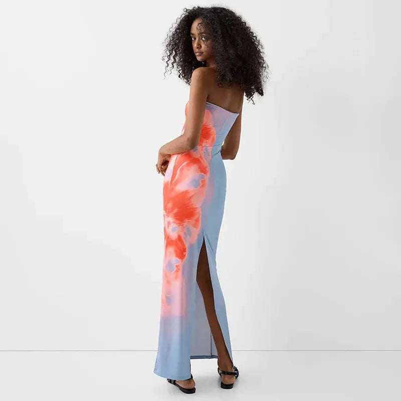 Veloria™ Strapless Printed Maxi Dress 