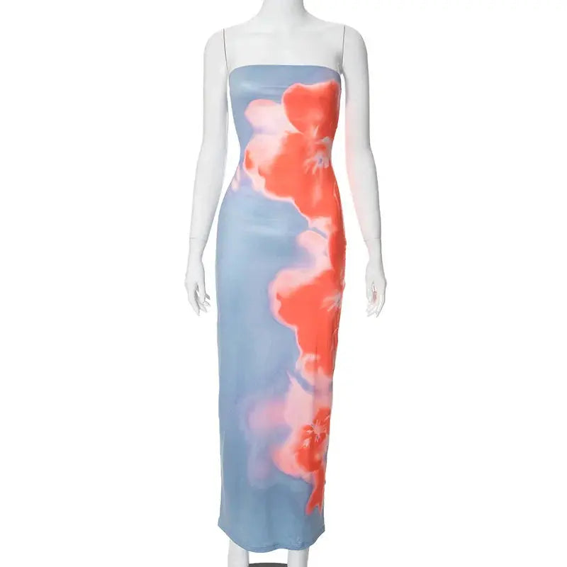 Veloria™ Strapless Printed Maxi Dress 