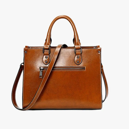 Veloria™ Structured Leather Tote 