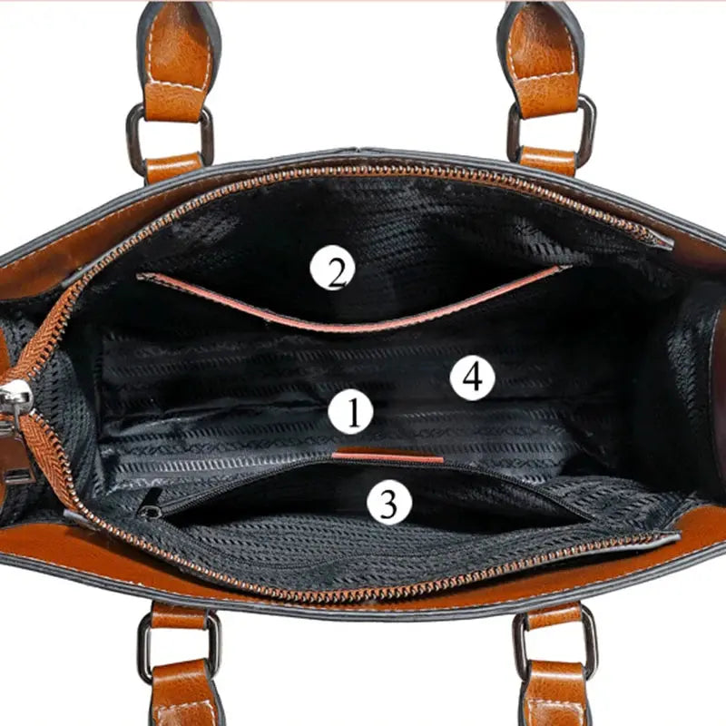 Veloria™ Structured Leather Tote 