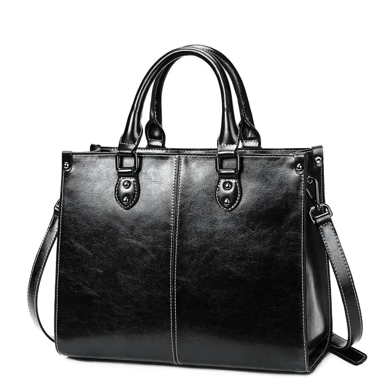 Veloria™ Structured Leather Tote 