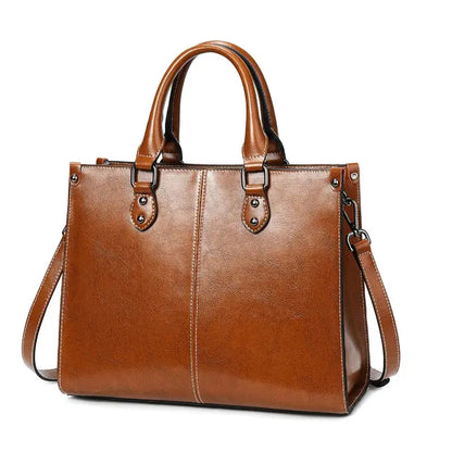 Veloria™ Structured Leather Tote 