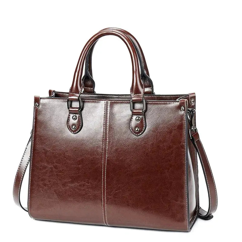 Veloria™ Structured Leather Tote 