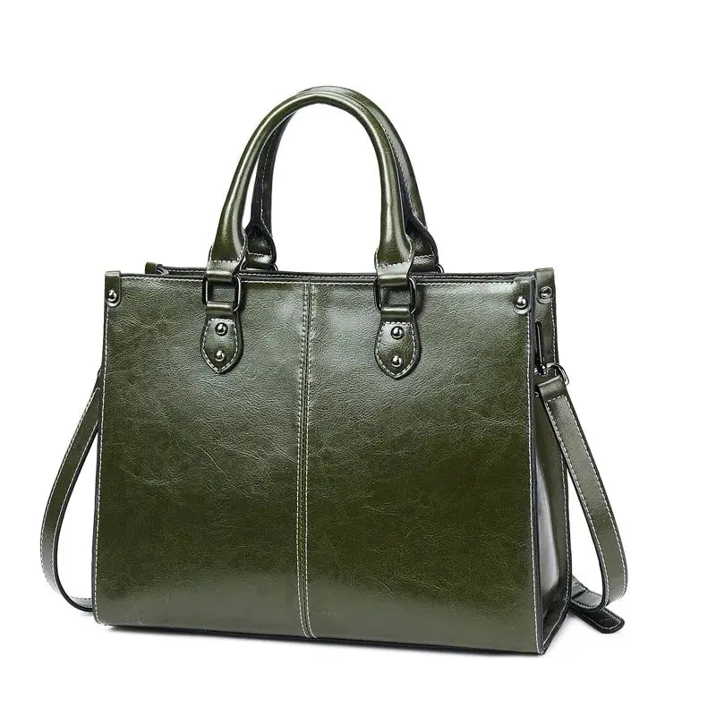Veloria™ Structured Leather Tote 