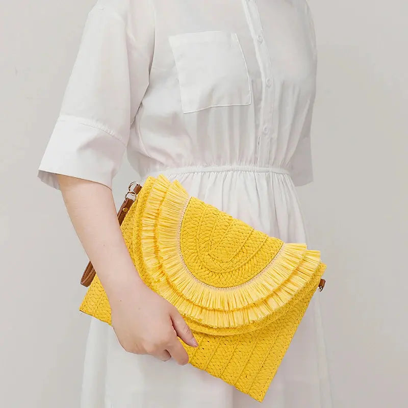 Veloria™ Tassel Flap Straw Bag 