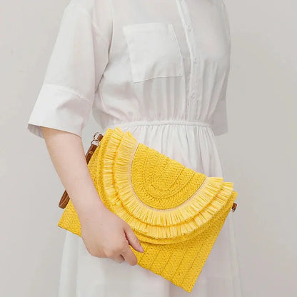 Veloria™ Tassel Flap Straw Bag 