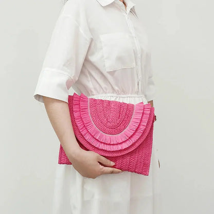 Veloria™ Tassel Flap Straw Bag 
