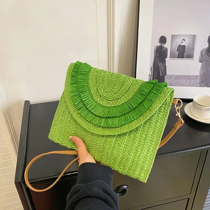 Veloria™ Tassel Flap Straw Bag 