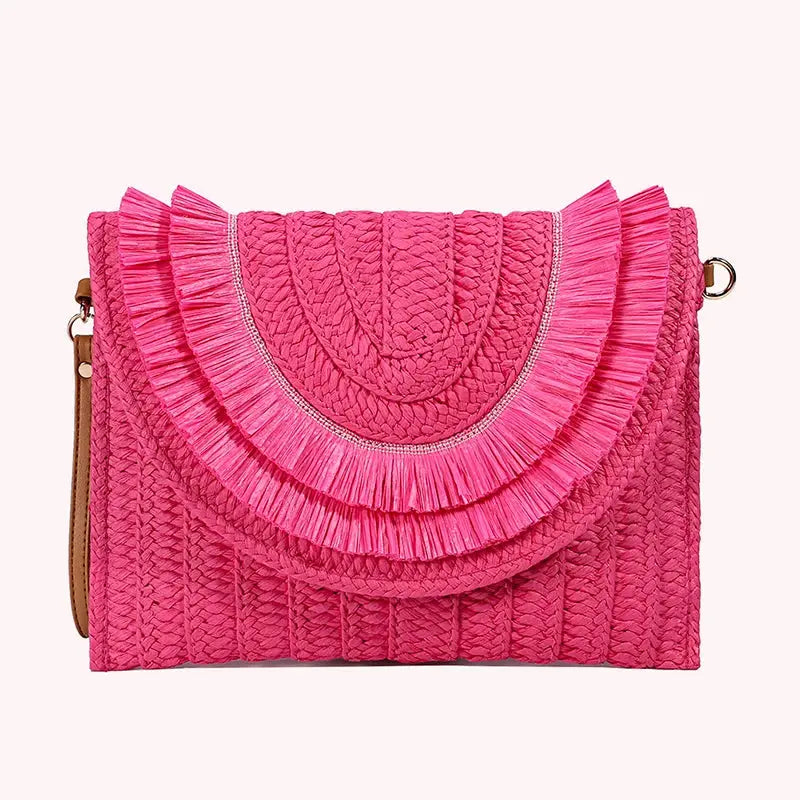 Veloria™ Tassel Flap Straw Bag 